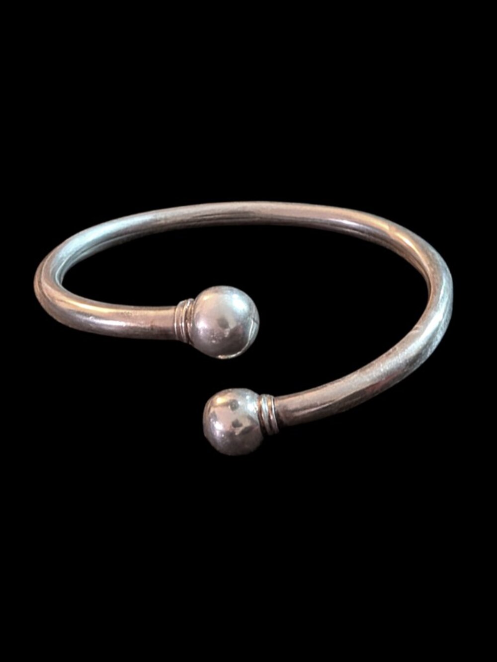 925 Sterling Silver Hollow Tube Twisted Bangle Size 6.5" Bracelet